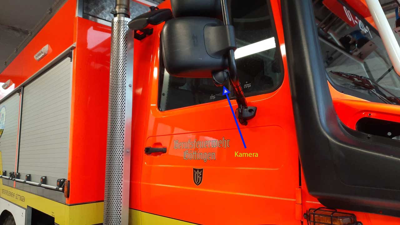 Unimog Feuerwehr Montagebeispiel Kamera DELUXE PLUS 4