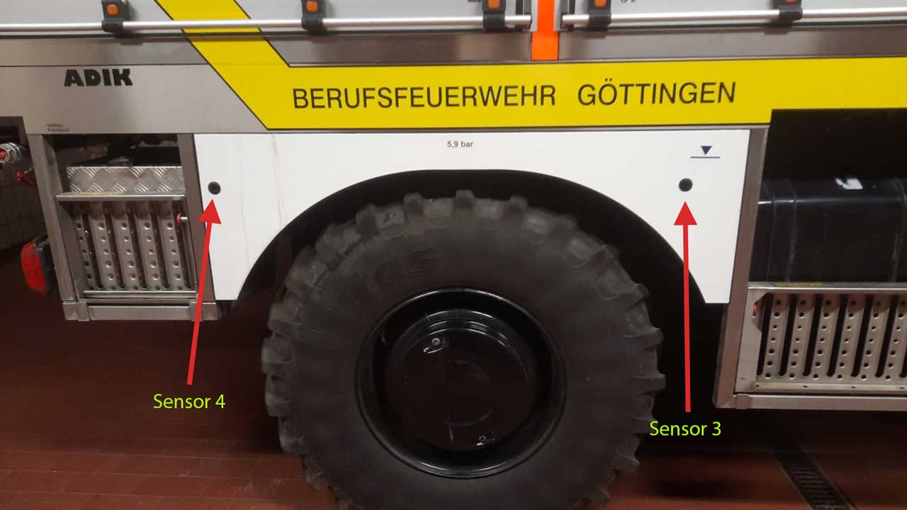 Unimog Feuerwehr Montagebeispiel Sensor 3 und Sensor 4 DELUXE PLUS 4