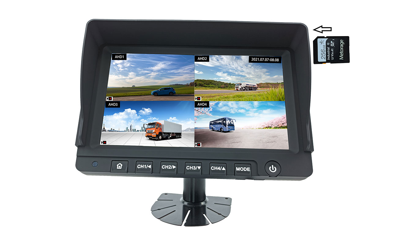 MO419D 9″ AHD Quad-Monitor mit Splitbild und Dashcam DVR-Aufzeichnung