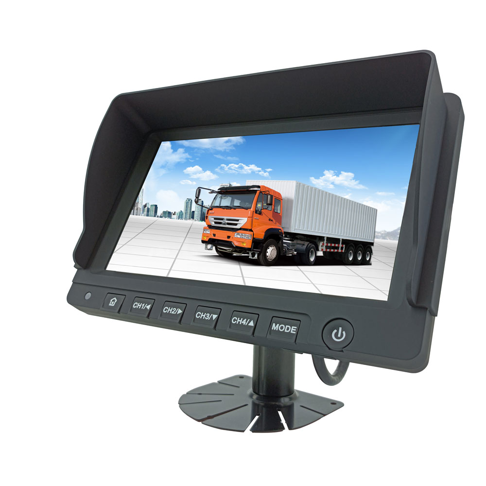 TruckWarn Quad-monitor-9zoll-4xav-eingang-splitbild-dvr-dashcam-funktion