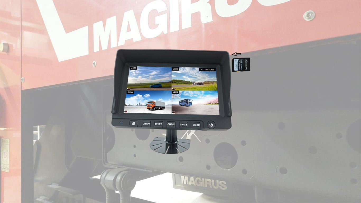 MO419D 9″ AHD Quad-Monitor mit Splitbild und Dashcam DVR-Aufzeichnung